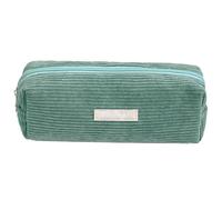 YYDSWTW Pen Bag Pouch Corduroy Large Capacity with Smooth Zipper Solid Color Desk Organizer Practical Durable No Deformation Green