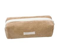 YYDSWTW Pen Bag Pouch Corduroy Portable with Smooth Zipper Solid Color Desk Organizer Durable No Deformation Practical Khaki