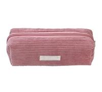 YYDSWTW Pen Bag Pouch Corduroy Portable with Smooth Zipper Stripe Desk Organizer Large Capacity Durable No Deformation Practical red