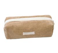 YYDSWTW Pencil Case Pen Bag Corduroy Portable with Smooth Zipper Solid Color Stationery Organizer Practical Durable No Deformation Khaki