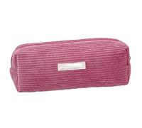 YYDSWTW Pouch Pencil Case Corduroy Large Capacity with Smooth Zipper Stripe Desk Organizer Practical Durable No Deformation Pink