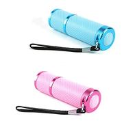 YYdsYQLQ 2 Pcs 87mm/3.42in Mini LED Torch LED Super Bright with 9 LEDs Colorful Pocket Torch Flashlight for Camping Hiking Outdoor(Without Batteries