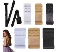 YYdsYQLQ 7 Pcs Bra Extenders Elastic Low Back Bra Converter Soft and Comfortable Bra Extension Strap 3 Rows 2 Hooks 3 Hooks Adjustable Closure Accessories for Women Pregnant