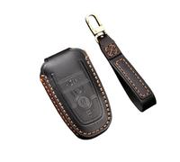 YYEFNMAZ 1pc Car Key Case Compatible for Mustang Explorer Edge Fusion Mondeo F150 F250 F350 F450 F550 2019 2020 Leather(Black C)