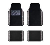 YYEFNMAZ Car Floor Mats General Purpose Compatible for SUV Sedan Van 4pcs Girls Women Carpet Bling Crystal Diamond Sparkly Anti-Slip PVC Pad Pink(White diamond)