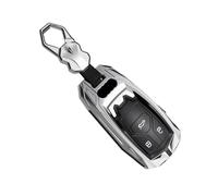 YYEFNMAZ Car Key Case Cover Protector Compatible for Audi A3 A4 A5 A5 A6 A8 C5 C6 8L 8P B6 B7 B8 RS3 Q3 Q7 TT 8V Keychain Zinc Alloy(B silvery)