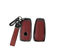 YYEFNMAZ Car Key Case Cover Shell Compatible for Mercedes Benz AMG A C E S G Class GLC CLE CLA GLB GLS W177 W205 W213 W222 X167 Zinc Alloy Leather(Red-A)