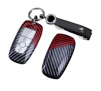 YYEFNMAZ Car Key Cover Case Shell Compatible for Mondeo Explorer Edge Expedition F250 F150 F-350 F-450 Fusion Mustang(A2-red-chain)