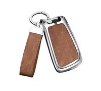 YYEFNMAZ Car Key Cover Shell Compatible for Audi A3 8P 8L S3 RS3 Q3 Q7 LOGO Remoter Control Protector(Silver Brown)