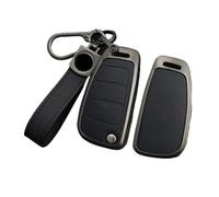 YYEFNMAZ Car Remoter Key Cover Case Holder Shell Fob Compatible for Audi A4 b6 b7 b8 b9 Protection KeyChain Keyless Interior Accessories(A-black keyring)