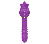 YYGHF 2-In-1 Dildo with 12-Frequency Tongue Licking Sucking And Tail Telescopic Functions, U Point/G Point Stimulation Masturbator Female Adult Sex Toys,C