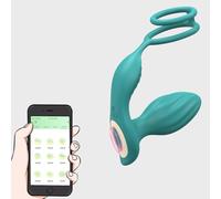 YYGHF Wireless Remote Control APP Anal Vibrator, Adult Sex Toys Prostate Stimulation Massager with 9 Vibration Modes, Double Ring Rotating Vibration Anal Plug