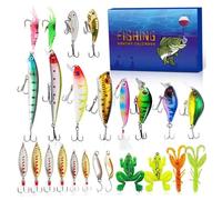 YYGJYGOO Christmas 24 Days Fishing Lures Set for Fisher Adult Men Teen Boys, Advent Calendar Xmas Surprise Gift for Anglers