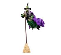 YYGJYGOO Flying Witch Halloween Decor with Broom, Magic Broom Halloween Spooky Witches Broom, Witch on Broom Halloween Decorations Outdoor, for Garden Yard Lawn Grave Party(Style a)