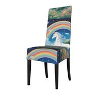 YYHHAOFA a beautiful unicorns Printed dining chair cover is easy to disassemble and made of high resilience fabric that is wear-resistant