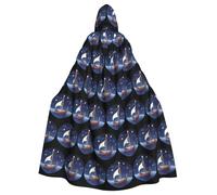 YYHHAOFA A boat roaming in the starry sky Printed Halloween Adult Hooded Cloak is a super large, comfortable, and durable cloak