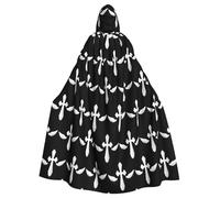 YYHHAOFA A cross and a pair of large white wings Printed Halloween Adult Hooded Cloak is a super large, comfortable, and durable cloak