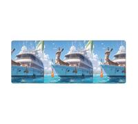 YYHHAOFA A Donkey On A Yacht Printed Extra Large Mouse Pad, Computer Office Anti Slip Gaming Keyboard Thickened Version 12x31.5in
