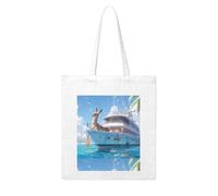 YYHHAOFA A donkey on a yacht Prints Woman Canvas Tote Bag Strong and durable for traveling, shopping, Daily One Size