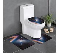 YYHHAOFA A Fascinating Universe Picture Anti-Slip Bathroom Rugs Set - 3-Piece Contour, Oval & Rectangular Mats for Toilet, Vanity & Restrooms