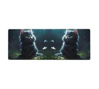 Yyhhaofa A Fickle Little Cat Printed Extra Large Mouse Pad, Computer Office Anti Slip Gaming Keyboard Thickened Version 12x31.5in