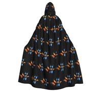 YYHHAOFA A group of small butterflies Printed Halloween Adult Hooded Cloak is a super large, comfortable, and durable cloak