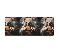 YYHHAOFA A Little Koala With Biscuits Printed Extra Large Mouse Pad, Computer Office Anti Slip Gaming Keyboard Thickened Version 12x31.5in