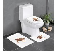 YYHHAOFA A mole running with a carrot Printed Anti slip floor mat three piece set bathroom carpet anti slip durable