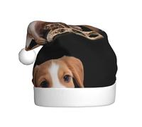 YYHHAOFA A puppy gnawing on the bones Pattern Christmas Hat for Adult Halloween party usage