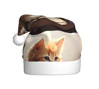 YYHHAOFA A sensitive little cat Pattern Christmas Hat for Adult Making It a Fun and Durable Gift for Men and Women