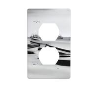 YYHHAOFA A Small Boat on The Beach Printed Double Socket Wall Panel Decorative is Durable and Suitable for Socket Light Switch Accessories 4.5x2.76in