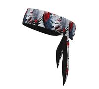 YYHHAOFA A wolf's head dripping blood Picture Sports headscarf, sweat absorbing and breathable, motion headband, double-sided kerchief