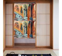 YYHHAOFA Abstract Moroccan Stairs Picture Curtain 2 Pcs Spliced 34x56in Good Drape, Smooth and Not Easily Wrinkled, Fabric curtains, room dividers