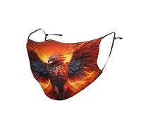 YYHHAOFA Adult Dust Mask 1 Pcs Soft Breathable Suitable For Camping, Running, Traveling Daily Use Orange Red Phoenix Pattern