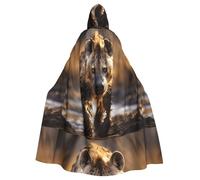 YYHHAOFA Adult Hooded Cloak Halloween Costume Cape Full Length | Lone Hyena Picture