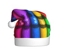 YYHHAOFA Adult plush Christmas hat colored crayons Picture with soft touch for holiday parties and dances suitable for men and women