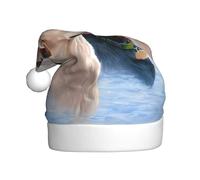 YYHHAOFA Adult plush Christmas hat Labrador Retrievers Picture with soft touch for holiday parties and dances suitable for men and women