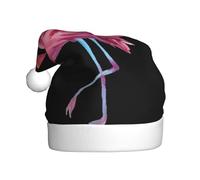 YYHHAOFA Adult plush Christmas hat Watercolor Flamingos Picture with soft touch for holiday parties and dances suitable for men and women