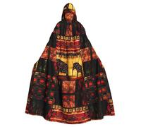 YYHHAOFA African Elephant Patchwork Prints Hooded Cloak - Extra Large Cozy Throw for Halloween Costume & Cosplay