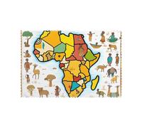 YYHHAOFA African Map Ethnic Pattern Pattern Durable placemat, waterproof, easy to clean, heat-resistant, anti slip placemat set