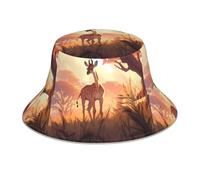 YYHHAOFA African Savannah Giraffe Calf Printing Reflective Bucket Hat Lightweight, Breathable, Foldable for Men & Women Black