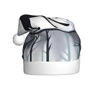 YYHHAOFA Agile Black Fox Pattern Christmas Hat for Adult Making It a Fun and Durable Gift for Men and Women