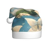 YYHHAOFA Airborne Butterfly Pattern Christmas Hat for Adult Making It a Fun and Durable Gift for Men and Women