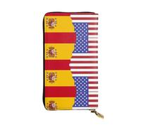 YYHHAOFA American Spain Flag Printed Leather Long Clutch Wallet : Comfortable, Lightweight,Fashion, Durable 7.48 x 4.13 in