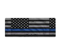 YYHHAOFA American Thin Blue Line Flag Mouse Pad 12x31.5in Extended Desk Mat