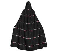 YYHHAOFA An arrow through the heart Pattern Halloween Adult Hooded Cape Large Hooded Cloak with Bow Tie, No Zipper