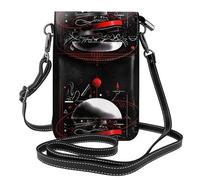 YYHHAOFA An arrow through the heart Pattern Ladies' mobile phone with leather foreskin, crossbody flip cover, small adjustable shoulder strap