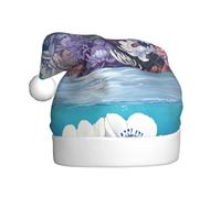 YYHHAOFA Anemone in the Holy Pattern Christmas Hat for Adult Making It a Fun and Durable Gift for Men and Women