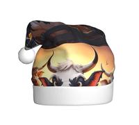 YYHHAOFA Angry Bull Pattern Christmas Hat for Adult Making It a Fun and Durable Gift for Men and Women