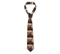 YYHHAOFA Angry Bull Picture Men's Necktie for Business, Daily Wear, Work, Birthdays, Weddings, Parties, Banquets Easy Care 57X3.1 In